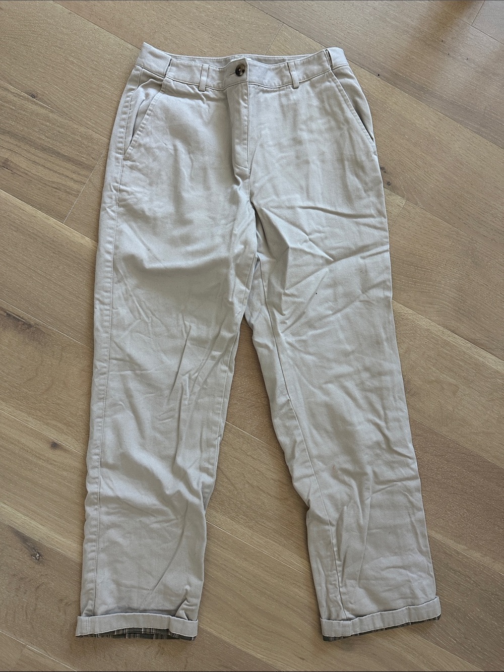 L.L.Bean Flannel-Lined Khaki Pants Women's 6 Straight Leg Winter